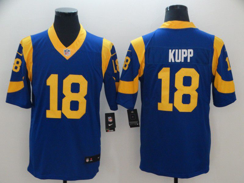 Men Los Angeles Rams 18 Kupp Blue Nike Vapor Untouchable Limited NFL Jersey